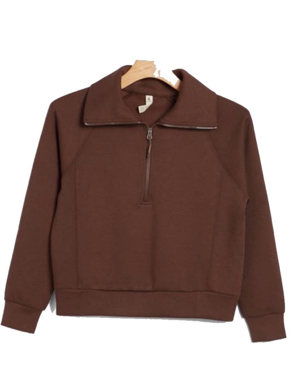 Kyodan Chocolate Brown Quarter-Zip Funnel Neck Sweatshirt